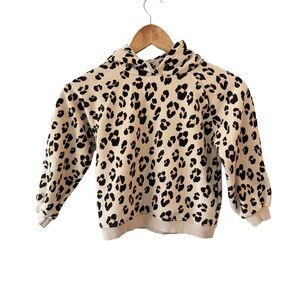 Zara Kids Cheetah Print Beige and Black Hoodie 4/5 Years